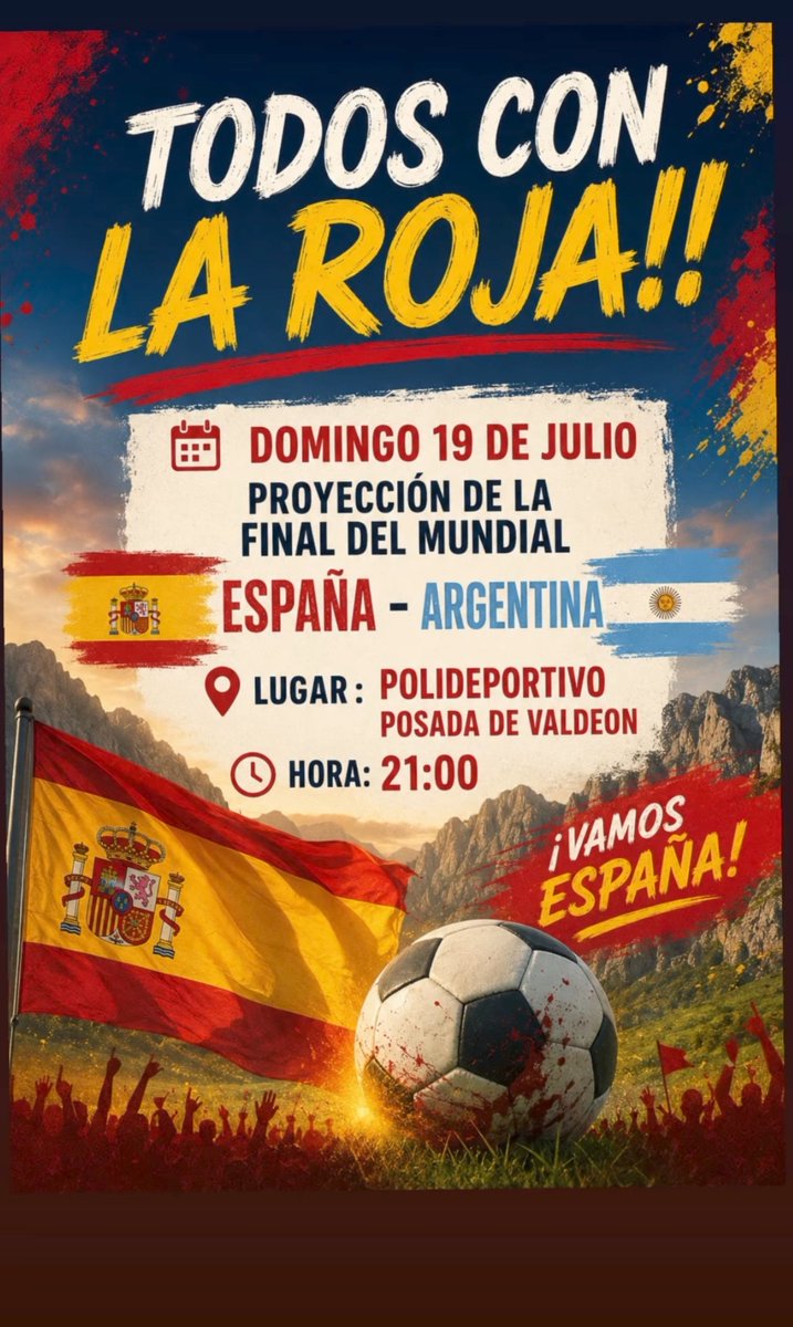 ValleValdeon's tweet photo. ¡¡Ven a disfrutar de la final del mundial con nosotros!!
#DescubreValdeon #PicosDeEuropa #Leonesp https://t.co/3bdq0I8wlE