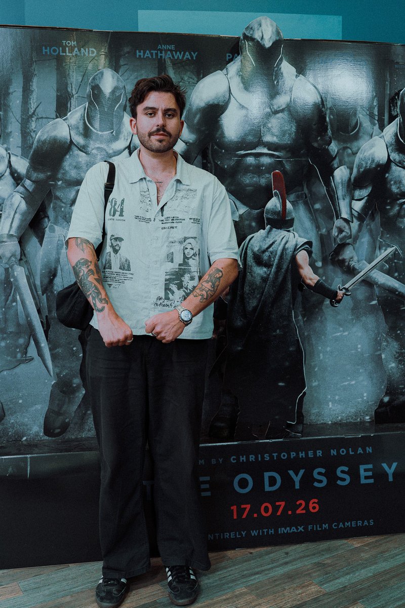 ConnorMason44's tweet photo. Last night’s dad date night out for fancy dinner, accidental drunk, and Odyssey midnight screening https://t.co/opErsfeWpy