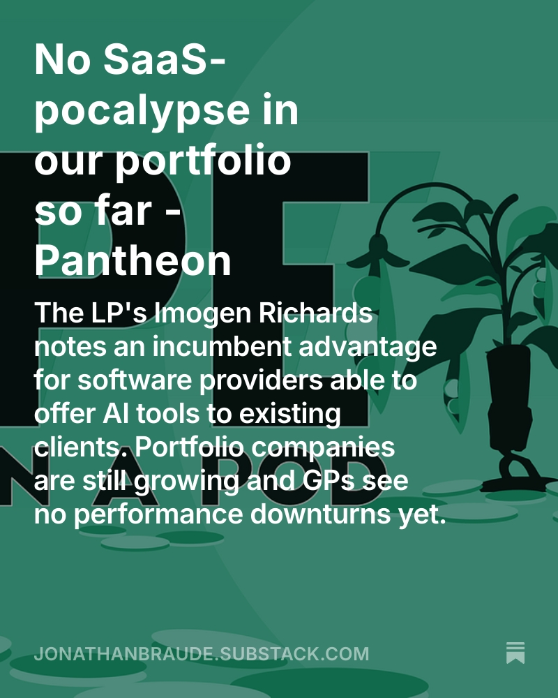 jonathan_braude's tweet photo. No SaaS-pocalypse in our portfolio so far - Pantheon tells PE in a Pod

https://t.co/6PfDRN1aL9 https://t.co/bRnPO9ukR1