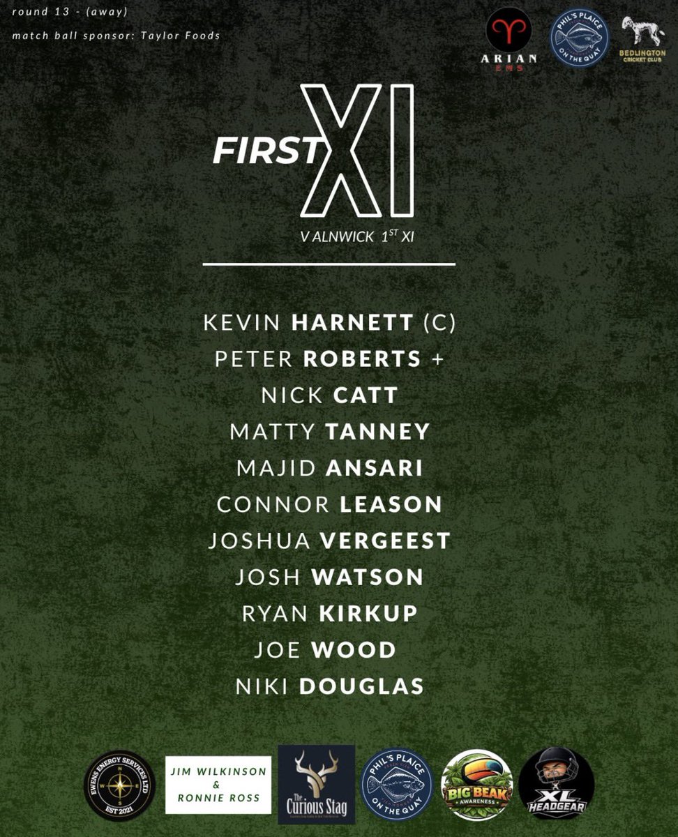 Bedlingtoncc's tweet photo. Matchday 13 🚨 

First XI travel to @AlnwickCC 

Second XI host Lions First XI

Both 1pm start. Bar also open from 1pm 🍻 https://t.co/xsSIclXl9S