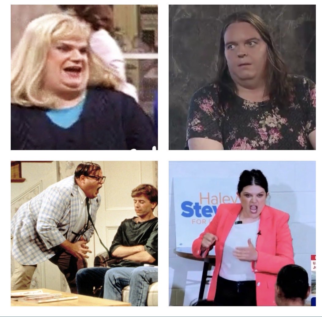 JVegas2013's tweet photo. The Democrat Party has become a Chris Farley  SNL tribute skit https://t.co/1rdw5vWSSo