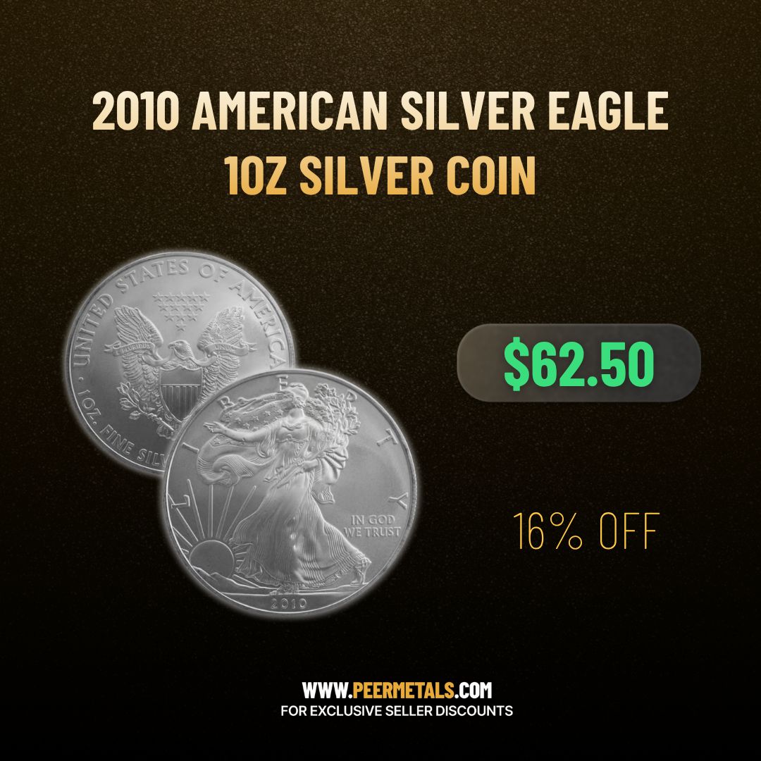 peer_metals's tweet photo. 2010 American Silver Eagle - Won't Last Long
US Mint: $62.50
16% off Buy It Now
β Real .999 silver, not plated junk
β 2010 MS condition, complimentary insurance
β Heraldic eagle design, US government guaranteed
β Ships within 2 days
#SilverEagles #StackSilver #SilverBullion #ModernCollectibles #PreciousMetals