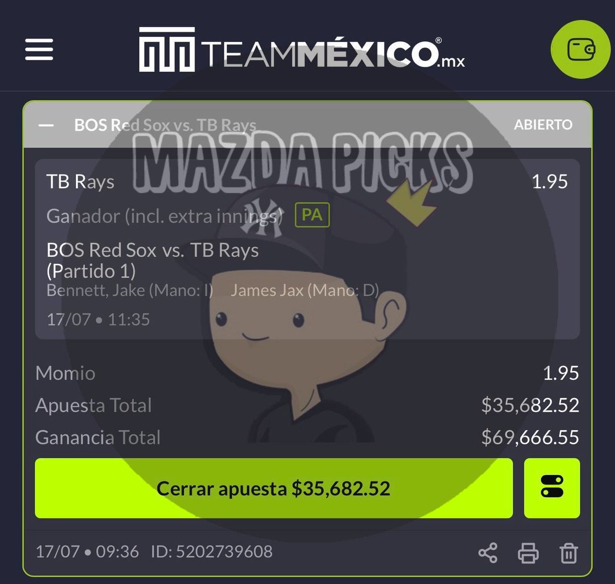 mazdapicks's tweet photo. ZORRITO VIP 🦊⚾️

PICK DIAMANTE 💎 

🚨 ÚNETE AL PREMIUM $125 LO QUE RESTA DE JULIO ➡️ https://t.co/TvlHq5Lrqx https://t.co/aPX8ibwD9c
