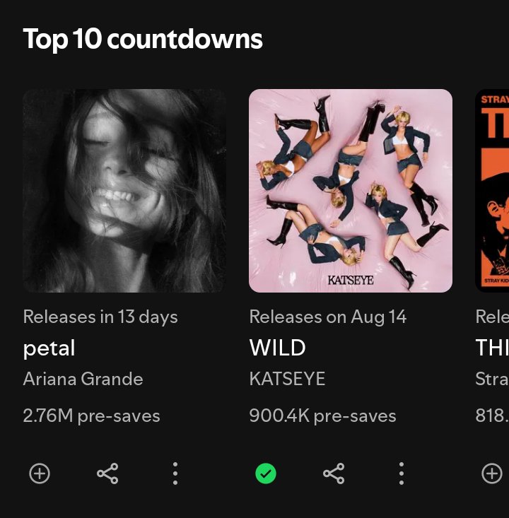 jvngkrs's tweet photo. KATSEYE’s “WILD” has now surpassed 900.4K (+7.3K) pre-saves on Spotify. 

Road to 1M pre-saves!

Pre-save now: https://t.co/WiC7V5TSfn https://t.co/Qt6HkZiACt