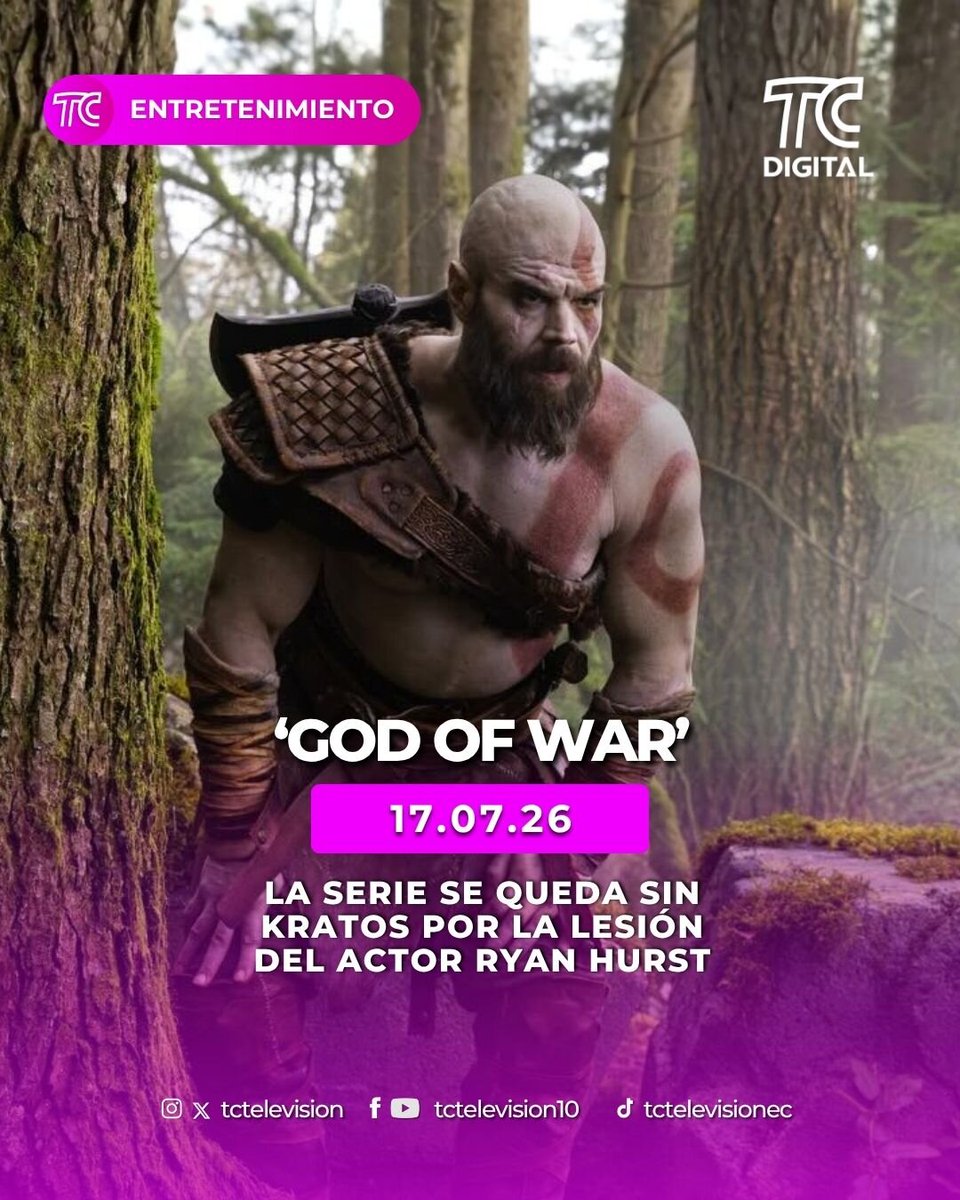 tctelevision's tweet photo. Una lesión inesperada ha alterado el desarrollo de la esperada serie "God of War". Ryan Hurst, el actor que interpretaba a Kratos, deberá ser reemplazado tras sufrir un desgarro en su bíceps durante un ensayo.

Más detalles aquí: https://t.co/63feszmfxa https://t.co/XYm3vmt728