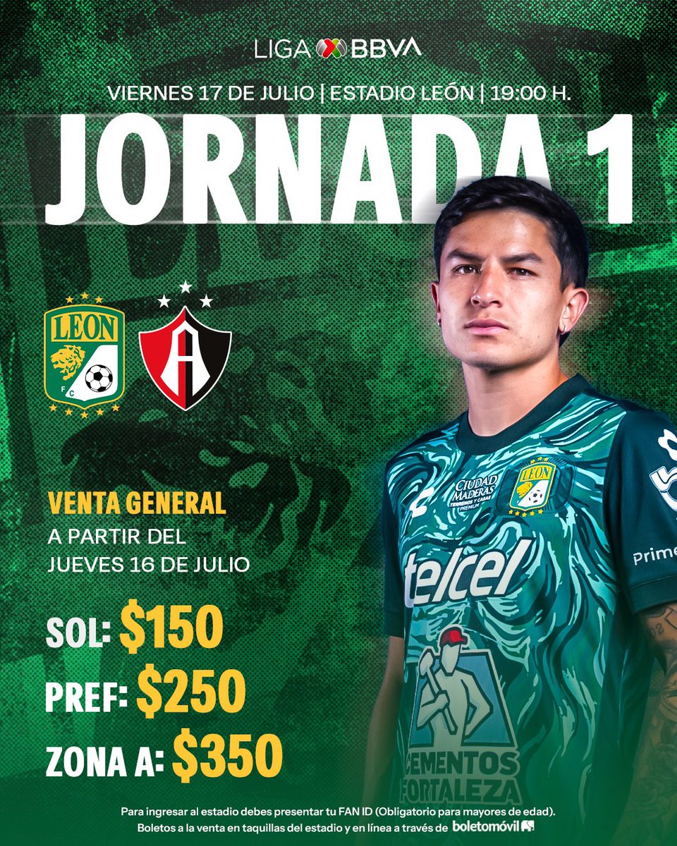clubleonfc's tweet photo. ¿YA TIENES TU BOLETO? 🎟️

El Torneo #AP26 comienza esta noche en casa y no te lo puedes perder.

Adquiere tus entradas en taquillas del Estadio 🏟️ o a través de @boletomovil 📲 https://t.co/QDOe0RNny8 https://t.co/HC39EIRkow