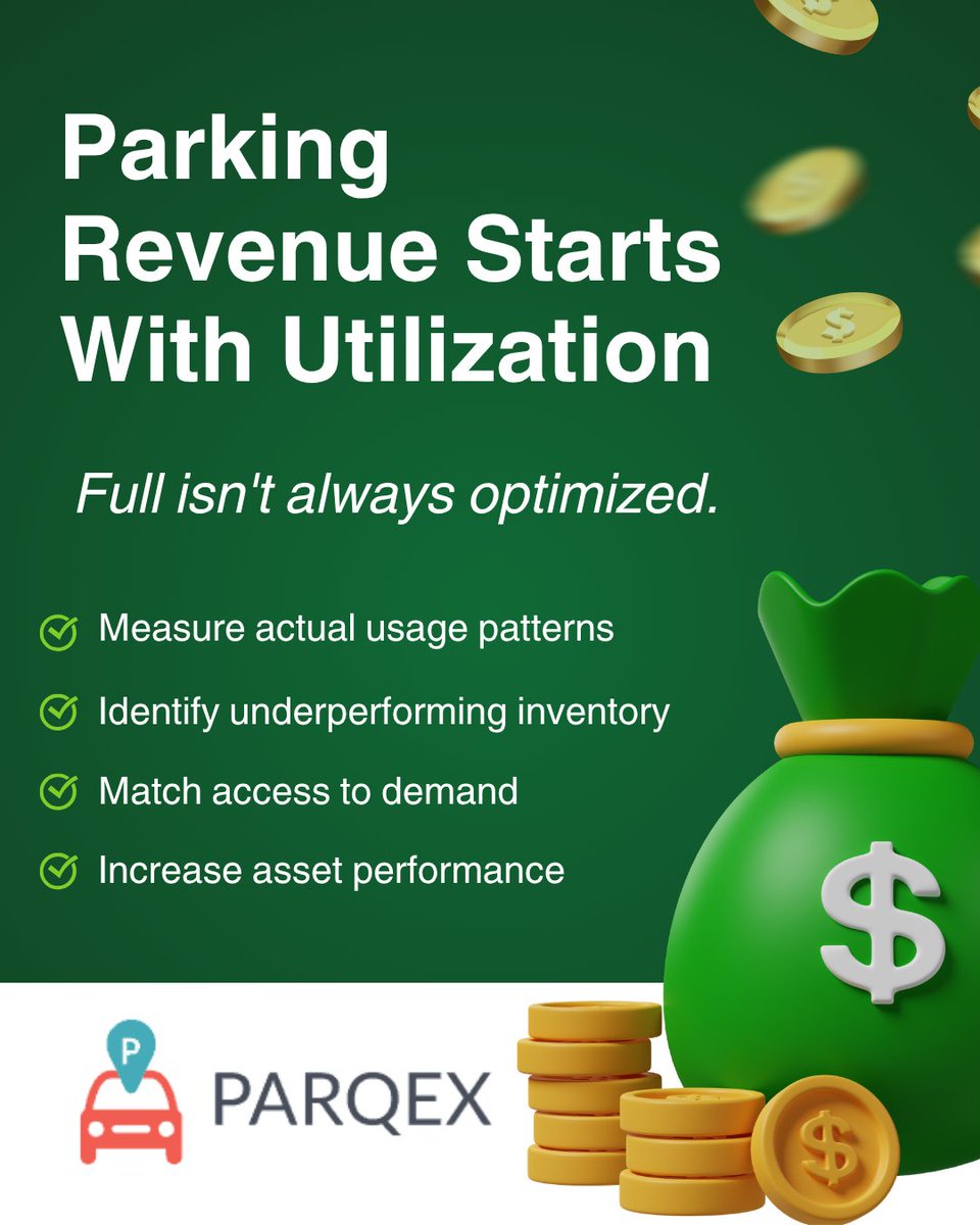 parqex_boulder's tweet photo. A full parking lot isn't always an optimized one.
Revenue comes from utilization, not just occupancy.
https://t.co/NoHxnFE19b
#ParkingRevenue #AssetOptimization #ReTech #ParqEx https://t.co/0R8mWxgDif