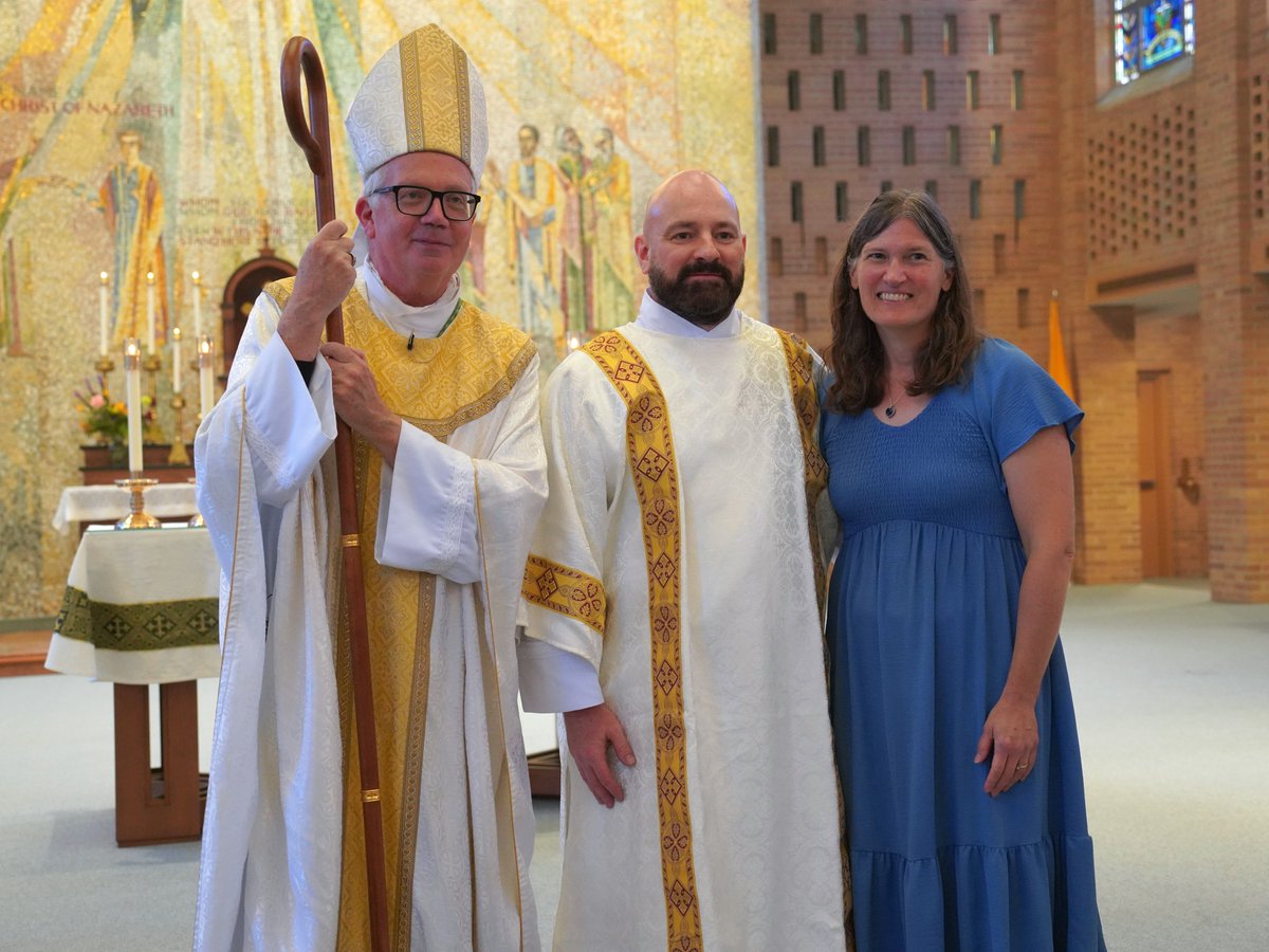 MadisonDiocese's tweet photo. The Diocese of Madison has a new permanent deacon! This past Sunday, Bishop Hying ordained William Russell Yount to the Order of Deacons. Russell has worked for the diocesan finance office for the last several years, and if you attend the weekday noon Masses at Holy Name Heights or tune in to the APD's TV Mass, you likely recognize him. He is a blessing to our diocese and we know that his new ministry as deacon will bless many more people! Congratulations, Deacon Russell!

Here are some photos from the ordination; thanks to the Diocese of Madison's Communications/Catholic Herald staff for capturing them!

There are two types of deacons, those who are on their way to the priesthood (transitional deacons) and those who are not (permanent deacons). The Diocese of Madison is blessed to have several permanent deacons, active and retired, and a growing number of inquirers and men in formation! Permanent deacons are men who minister "in persona Christi servi"--in the person of Christ the servant. They serve their parishes by assisting at Mass, preaching the Gospel, administering the sacraments, visiting the sick, providing pastoral care and support, burying the dead, and so much more. Many are married and continue to fulfill their duties as husbands and fathers alongside their diaconal ministry, and some still maintain careers as well. We are so grateful for all of our deacons and for all that they do for the Church here in our diocese!

Men age 30 and older who are interested in learning more about the permanent diaconate can visit https://t.co/eJYdAq2T8W, or contact Deacon Chris Schmelzer: chris.schmelzer@madisondiocese.org.