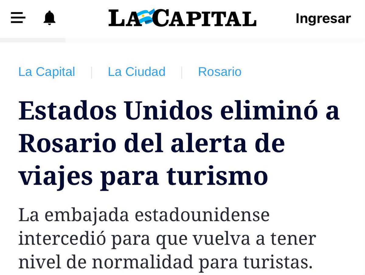 fangelini's tweet photo. Una noticia que habla por sí sola.

Rosario recupera tranquilidad, recupera movimiento y vuelve a abrir oportunidades.

Esto no pasa por casualidad: es resultado de una decisión política firme de @maxipullaro y @PabloCocoX de avanzar contra el delito sin dar un paso atrás, y del acompañamiento clave de @PatoBullrich y el Plan Bandera para sostener ese camino.

Cuando el Estado trabaja coordinado, los resultados llegan: baja la violencia, vuelve la confianza y Rosario empieza a recuperar lo que nunca debió perder.
