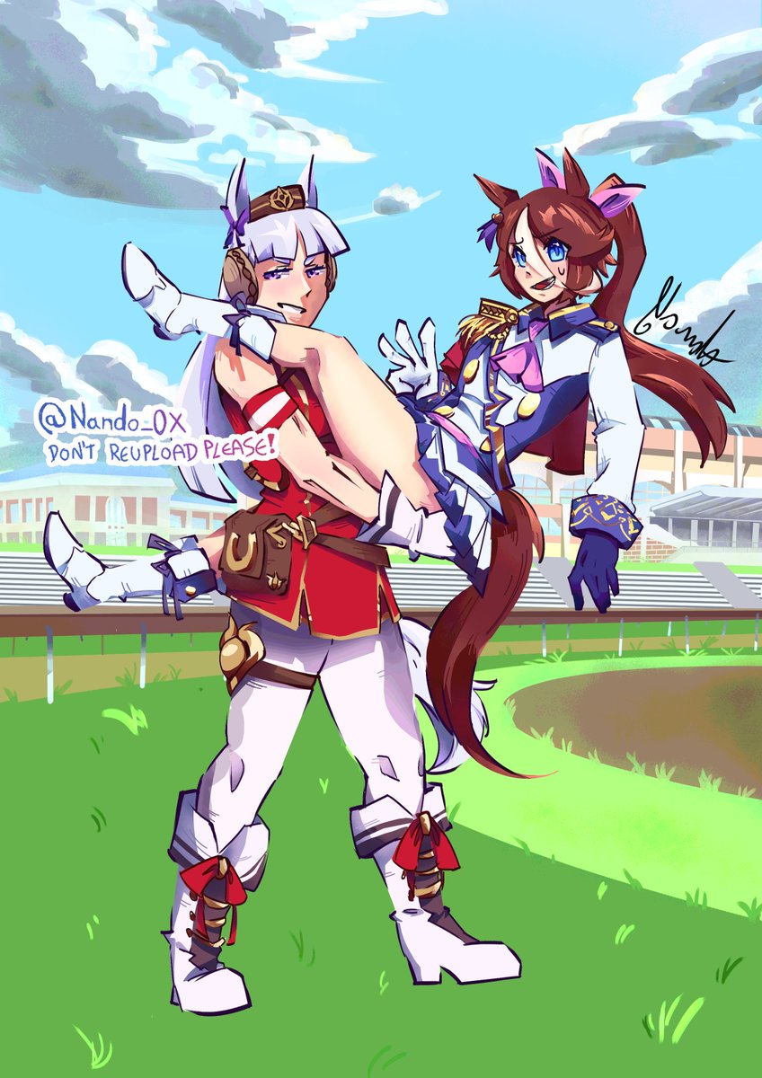 Nando_0X's tweet photo. Umamusume X Jojo please 🏇🏇🏇
🙏🙏🙏

#umamusume #goldship #tokaiteio #jojosbizarreadventure #jjba #steelballrun #jojopart7 https://t.co/OMT6AfrH2t