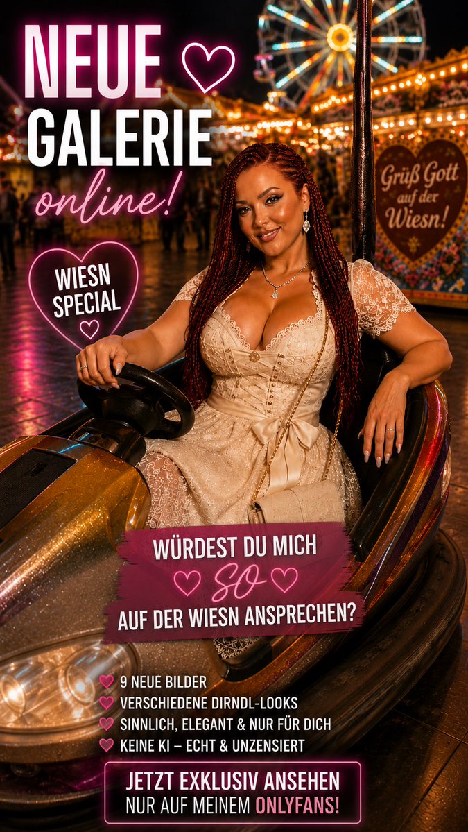 Diamat89's tweet photo. ✨ Meine neue Wiesn-Galerie ist online! 🤍🍻 Dirndl, Lichter und ein ganz besonderer Autoscooter-Moment. 😘 Welches Bild gefällt dir am besten? ❤️.       https://t.co/RJgdBvxS1D.     

#Wiesn #Dirndl #Oktoberfest #RedHair #NeueGalerie https://t.co/kgYj7NEpjz