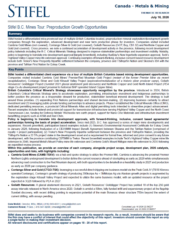 Yukon_Gold's tweet photo. Stifel Sets $5.25 Share Price Target for Goliath Resources $GOT $GOTRF has the highest potential ROI on their list of mining companies held. Target price is $5.25, which would be a +301% increase from July 17, 2026 https://t.co/YXbjcWl6fH https://t.co/BxaRF3fBPg
