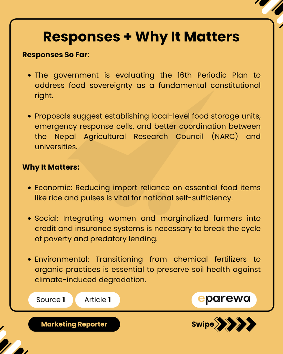 eparewaa's tweet photo. Nepal Needs New Agriculture Policy for Food Security Goals https://t.co/XYIgnCZfjQ