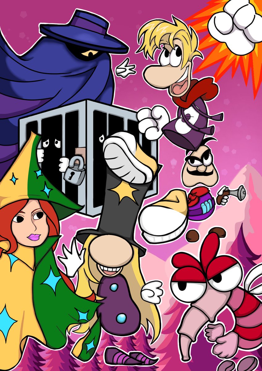 NarratorID's tweet photo. Beautiful game with a beautiful Art 🎉 Here's my FanArt of Rayman 30th Anniversary, i tried to include the NPCs Characters too! Hope you like it, guys!

@JustAbout__
@Ubisoft 
@DigitalEclipse 
#Art
#FanArt
#Rayman30thAnniversaryEdition
#Games https://t.co/LARTAHV00j