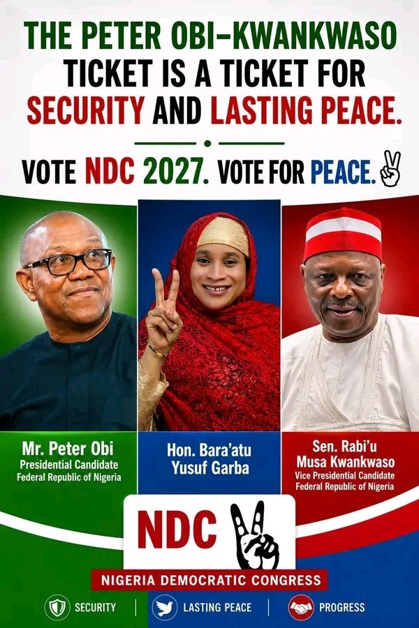AndrewOkere's tweet photo. NDC A New Direction. A New Hope. A Better Nigeria. 2027 A New Nigeria Is Possible Insha Allah.

- Hon. Baraatu Yusuf Garba https://t.co/rqxQO3YEBH