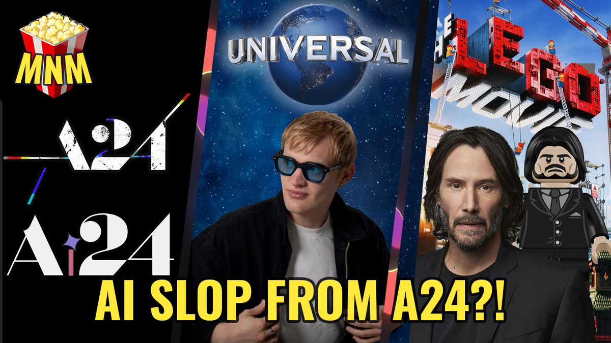 Jupigorg's tweet photo. This week on #MovieNewsMonday we cover the announcement that Keanu Reeves is officially set to lead a brand-new LEGO movie, unpack A24's controversial new partnership with Google to develop AI filmmaking tools, and break down breakout director Curry Barker signing with Universal! https://t.co/uNybZd82TS