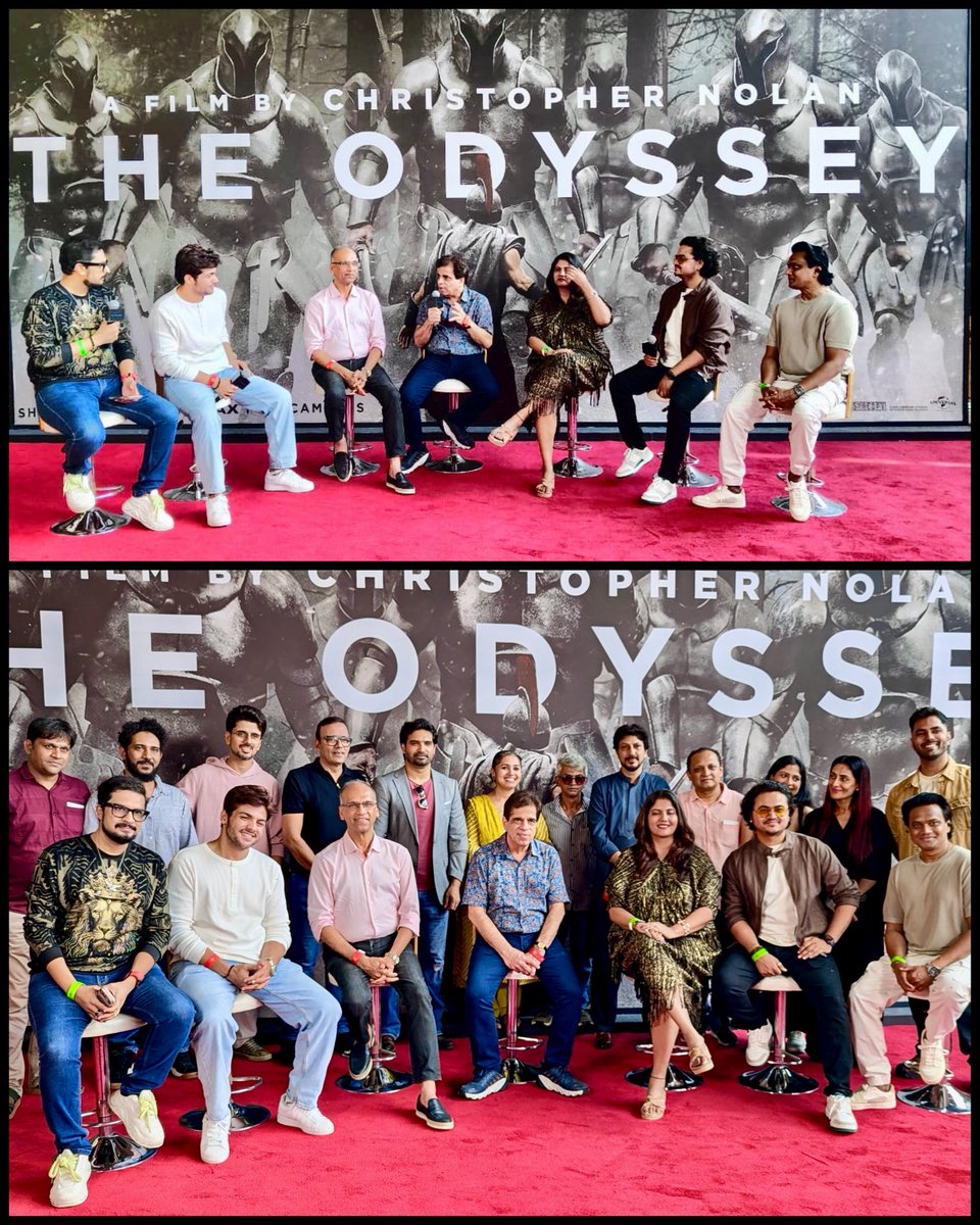 DIVYASOLGAMA's tweet photo. Honoured to host the Hindi IMAX premiere panel for #TheOdyssey

Sharing the stage with senior trade analyst #KomalNahta, dubbing director and veteran filmmaker Ashim Samanta, incredibly talented voice actors Viraj Adhav, Shilpi Pandey, and Mohit Sinha, along with the hugely popular #AshishChanchlani.

It was a wonderful conversation celebrating cinema, storytelling, and the magic of #ChristopherNolan’s cinematic vision, brought to life on the IMAX screen.

RJ #DivyaSolgama

@UniversalIND @KomalNahta @ashchanchlani