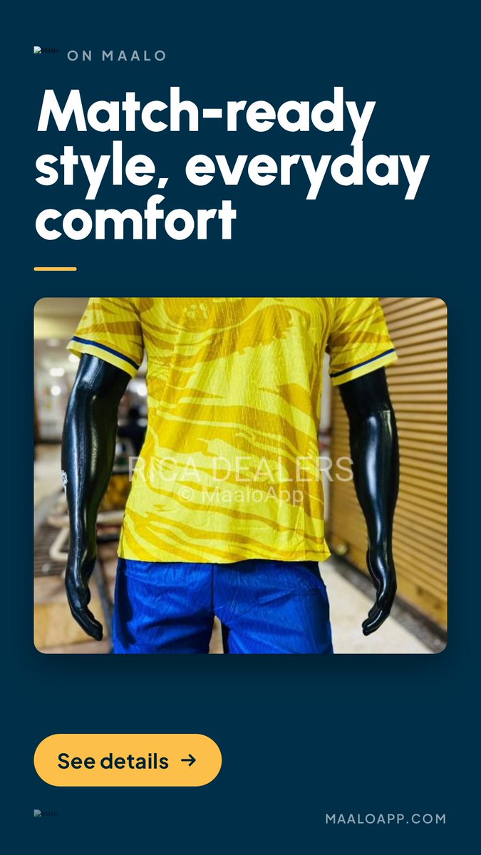 MaaloApp's tweet photo. Lightweight graphic jersey—perfect for match day or weekend plans. Breathable, machine-washable, sizes M–XL. UGX 40,000 from a verified seller. Grab yours: https://t.co/1YN1PZaj4q Who are you repping this match? https://t.co/tev8r4Qve8