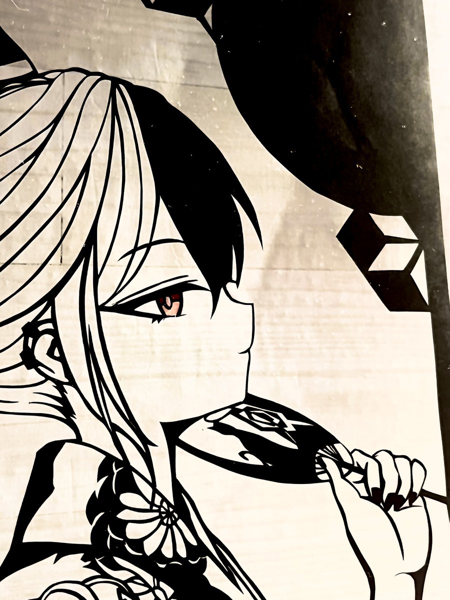夏コミで頒布予定のカヨコの切り絵です、サークルポスターA1サイズと