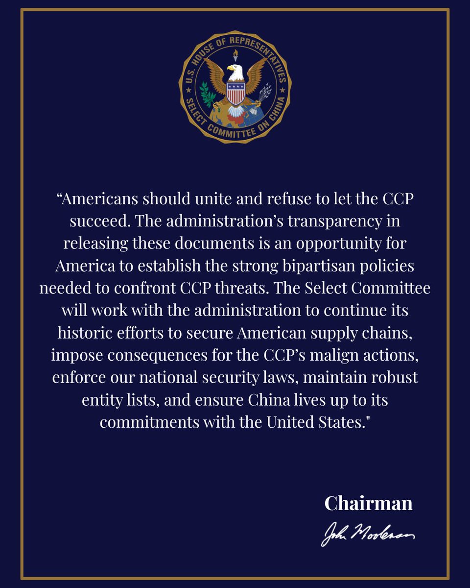 Select Committee on China tweet media