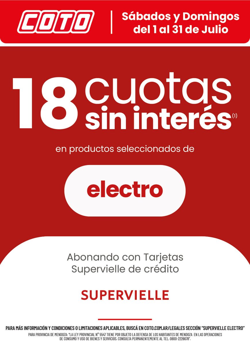 Coto_Ar's tweet photo. ¡Aprovechá las cuotas sin interés!🙌

Todas las ofertas en tu celular 👉 https://t.co/lGKEeBaMYG https://t.co/GRNVVsdl5g