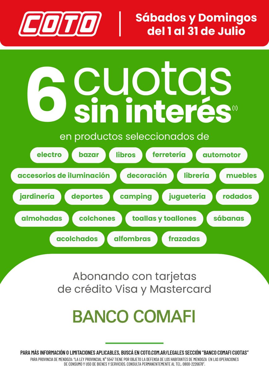Coto_Ar's tweet photo. ¡Aprovechá las cuotas sin interés!🙌

Todas las ofertas en tu celular 👉 https://t.co/lGKEeBaMYG https://t.co/GRNVVsdl5g