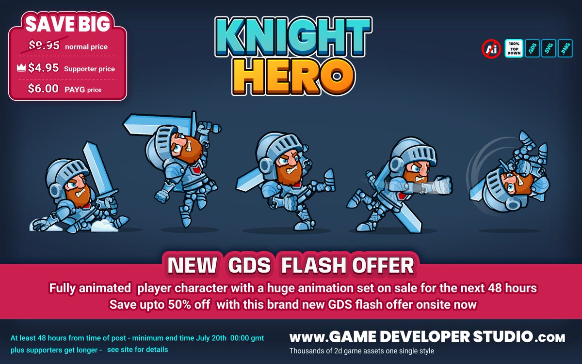 GameDev_studio's tweet photo. There's a brand new flash offer now available on https://t.co/7G8MycoHzo .Pick it up onsite now from less than half price, only for the next 48 hours.

#gamedev #gamedeveloper #gamedev #indiedev #indiedevhour #indiegamedevelopment https://t.co/4BOGlxjAza