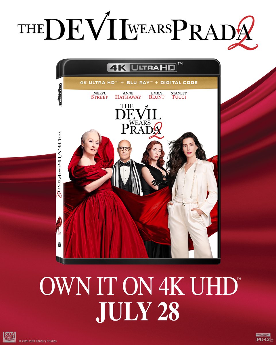 20thcentury's tweet photo. Add a little style to your movie collection and own The Devil Wears Prada 2 on 4K UHD™, Blu-ray™ and DVD July 28. https://t.co/kHP3OtLcpa