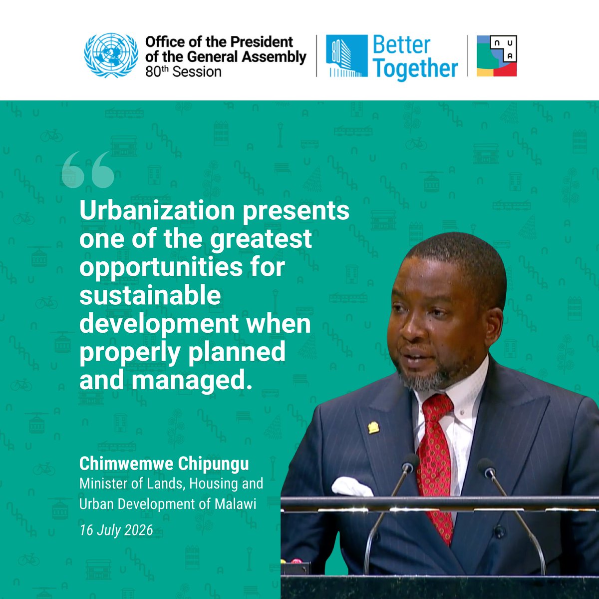 UNHABITAT's tweet photo. The High-Level Meeting of the United Nations General Assembly on the Midterm Review of the New Urban Agenda marks a key milestone in assessing global progress since its adoption in 2016. https://t.co/4hQY5v3m5t