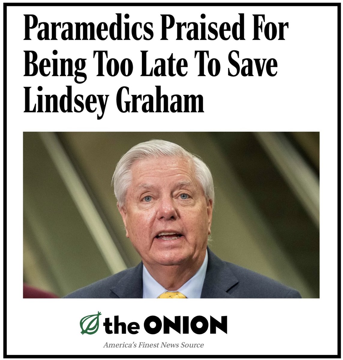NotHoodlum's tweet photo. Emphasizing every second counts during a cardiac episode, doctors praised first responders for being too late to save Lindsay Graham. “Paramedics had a very short window to save Sen. Graham, and thankfully they did not make it in time.”
https://t.co/fzQCtCYgN5 https://t.co/zkh3tu0Hz9