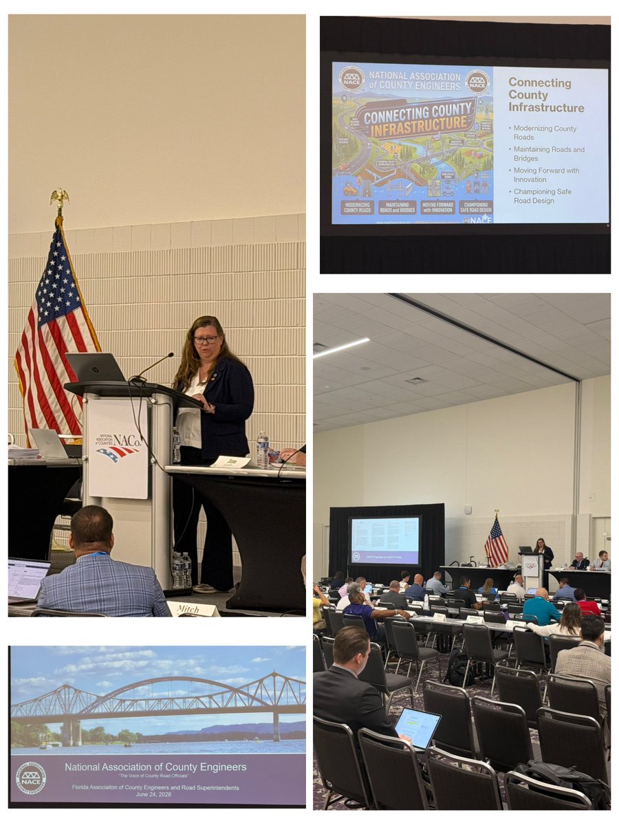 EngineersNACE's tweet photo. At the @NACoCounties Annual Conference, NACE members participated in discussions regarding federal legislation and the critical role we play in maintaining County Infrastructure. President Pam Dingman provided the Committee a NACE update detailing the work our members perform for their communities on a daily basis.