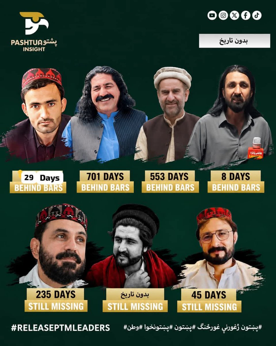 asadqaraar's tweet photo. پی ٹی ایم پشتون وطن میں ہر قسم کی جنگی پالیسیوں کے خلاف ظلم کے ہر انتھا کے باوجود ہر قسم کے ریاستی ہتھکنڈوں کے باوجود آج بھی پشتون وطن کے انسانی حقوق کی پامالیوں کے خلاف قربانیاں دے رہی ہیں ۔
پی ٹی ایم کے تمام ساتھیوں کو رہا کیا جائے
#ReleaseZubairShahAgha https://t.co/dyGJmJgCwy