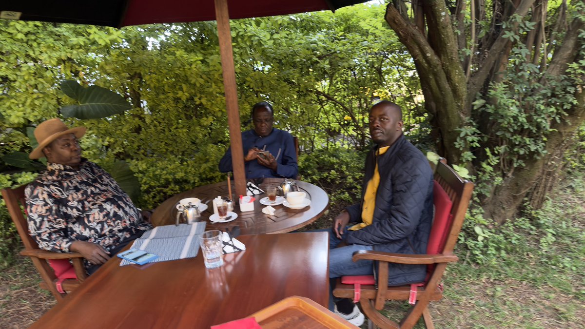 Railajunior's tweet photo. Good to catch up with CS Wycliffe Oparanya and Kamau wa Raila today — always valuable conversations. The conversation,  the History, the respect. God Bless. 

#Railajunior https://t.co/ELpKTdFrRf