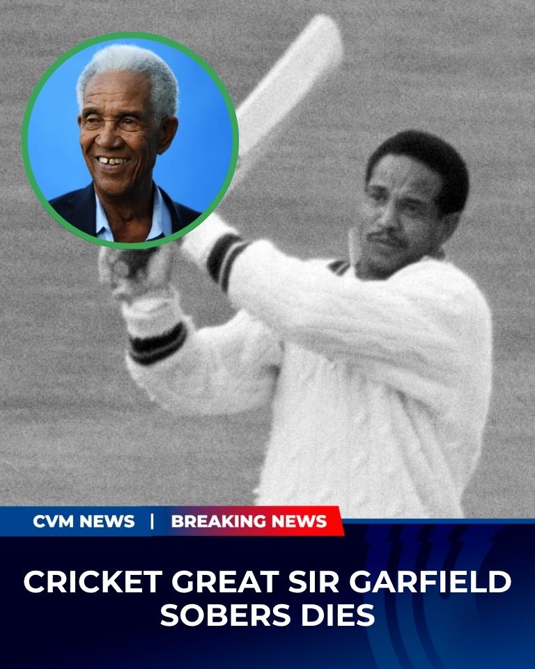 CVMTV's tweet photo. The ultimate innings has drawn to a close as Sir Garfield "Garry" Sobers, universally hailed as cricket's greatest-ever all-rounder, has passed away at the age of 89.

1/1 https://t.co/XGtim2GuWe