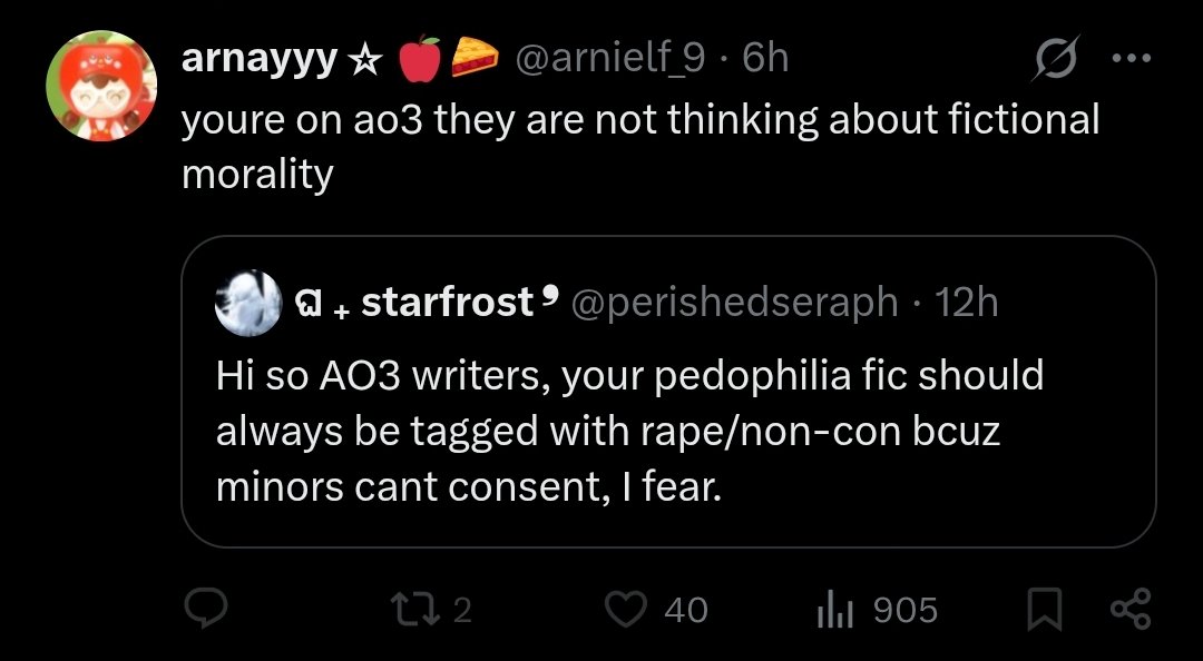 Lyledapreformer's tweet photo. Don't yall brag ALLL the time about the tagging system and how you're able to block what you don't like?? How are they supposed to block it if the fics AREN'T tagged properly? https://t.co/Q6sX7sDZ2P