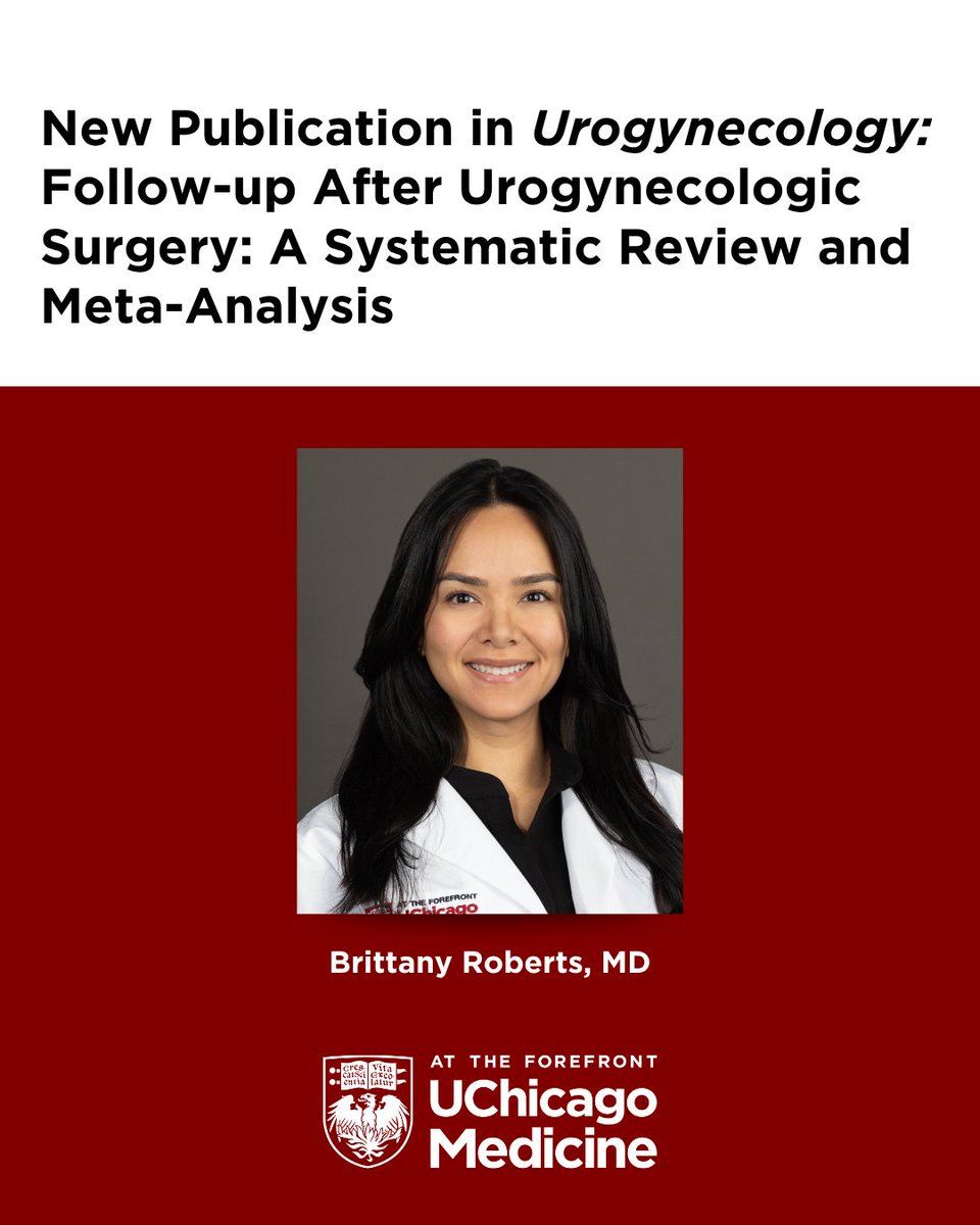 uchicago_obgyn's tweet photo. New research from Dr. Roberts, published in @UrogynJournal, found remote follow-up after urogynecologic surgery provides outcomes comparable to in-office visits, supporting telemedicine as a safe, effective, patient-centered approach to postoperative care. https://t.co/ClsvlZzNVj https://t.co/FFYKeSxZel