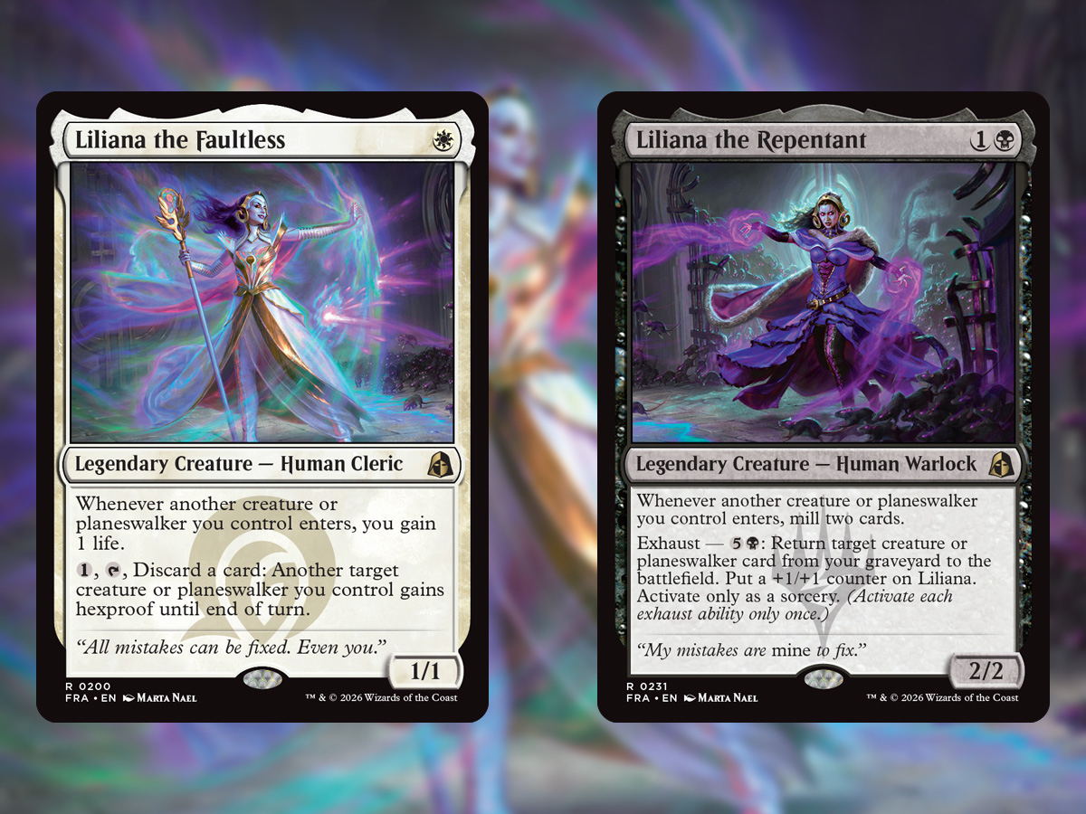 wizards_magic's tweet photo. If Liliana's brother had never died, her deep dive into necromancy would not have happened. This leaves her as a healer through and through in the Echoverse, whether you want to be healed or not. #MTGFracture https://t.co/iZ5af6agXi