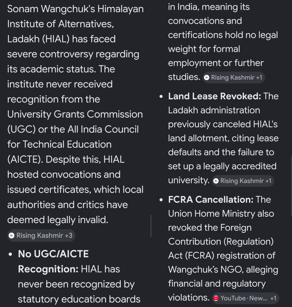 hawokattack's tweet photo. @Indian_Analyzer Wangchuk's Himalayan Institute of Alternatives, Ladakh defaulted on land allottment. The institute was NOT RECOGNISED by UGC OR AICTE. The Institute still gave Degrees which had no value. It CHEATED THE  STUDENTS. Students could not pursue further studies or even get a job. https://t.co/zfz0MDJhvg