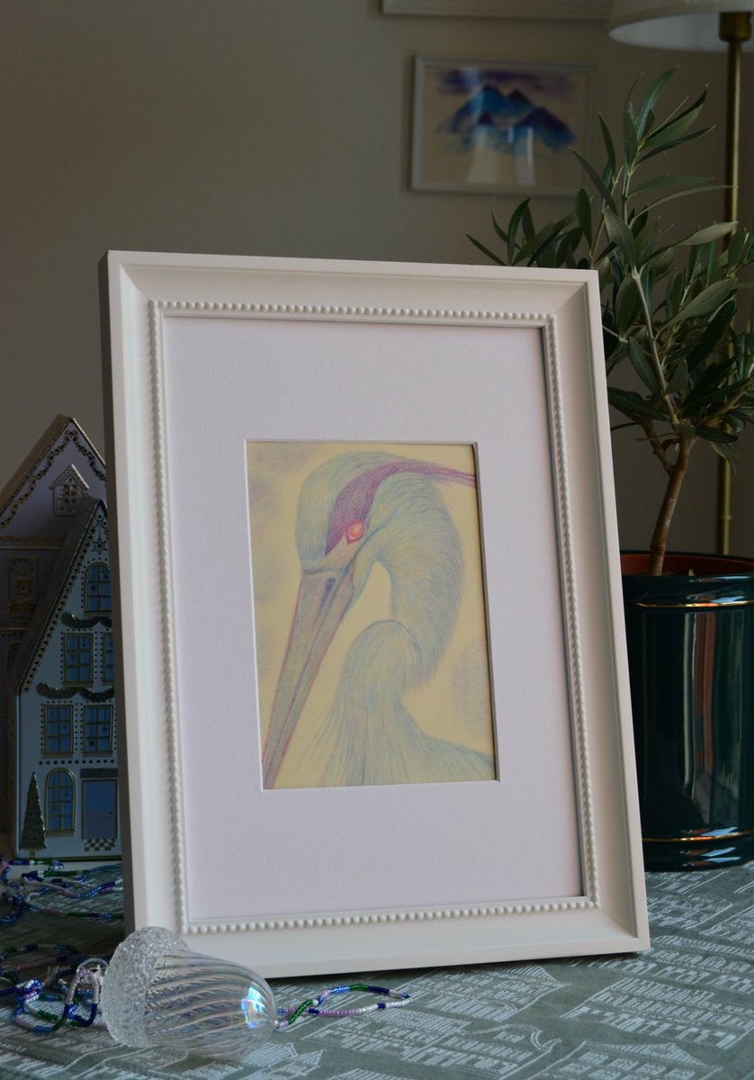 fatmagulerart's tweet photo. Made with love💜While on my afternoon walks by the canal, I saw a grey heron in the UK for the first time in my life. Later, I continued to see throughout the year, except in winter. This is the drawing I did to honour the elegant herons. #colouredpencil #drawing #nature #heron https://t.co/H10tcDTfkI
