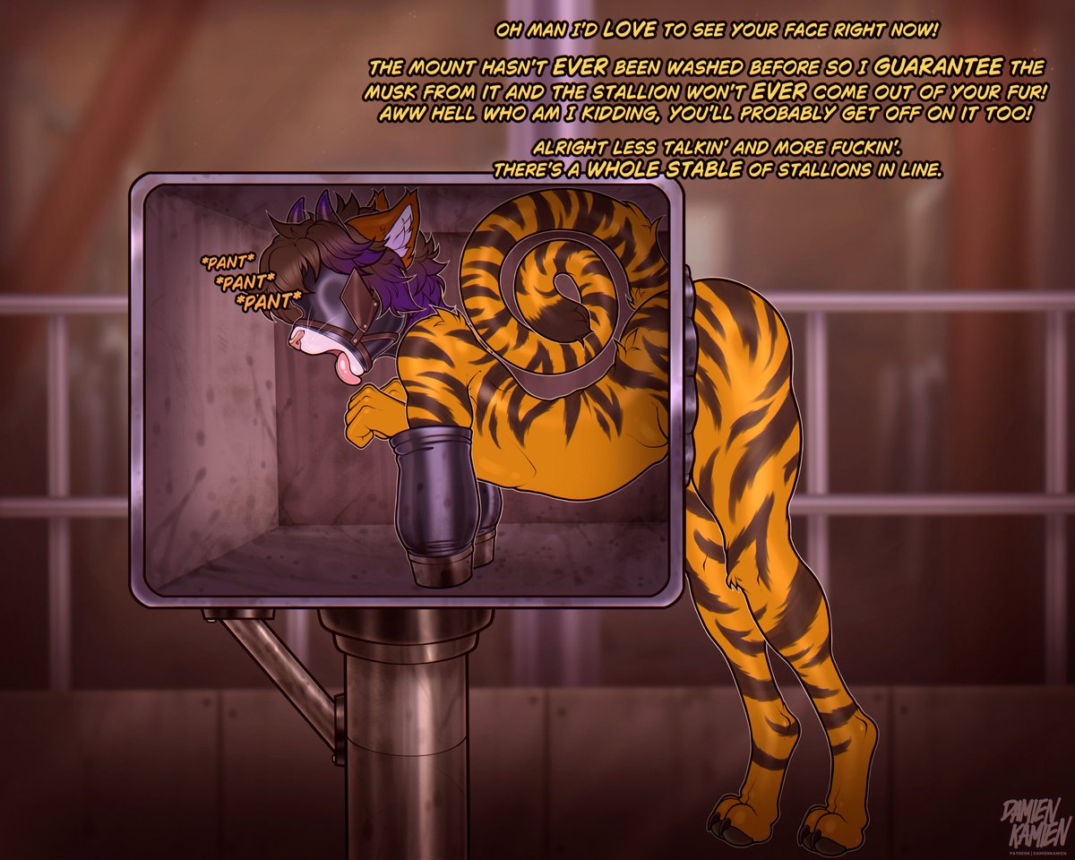 DamienKamien's tweet photo. Tiger slut ready for his shift 🐯

Finished piece for Altyren 🩷 https://t.co/iPTj7z5alV