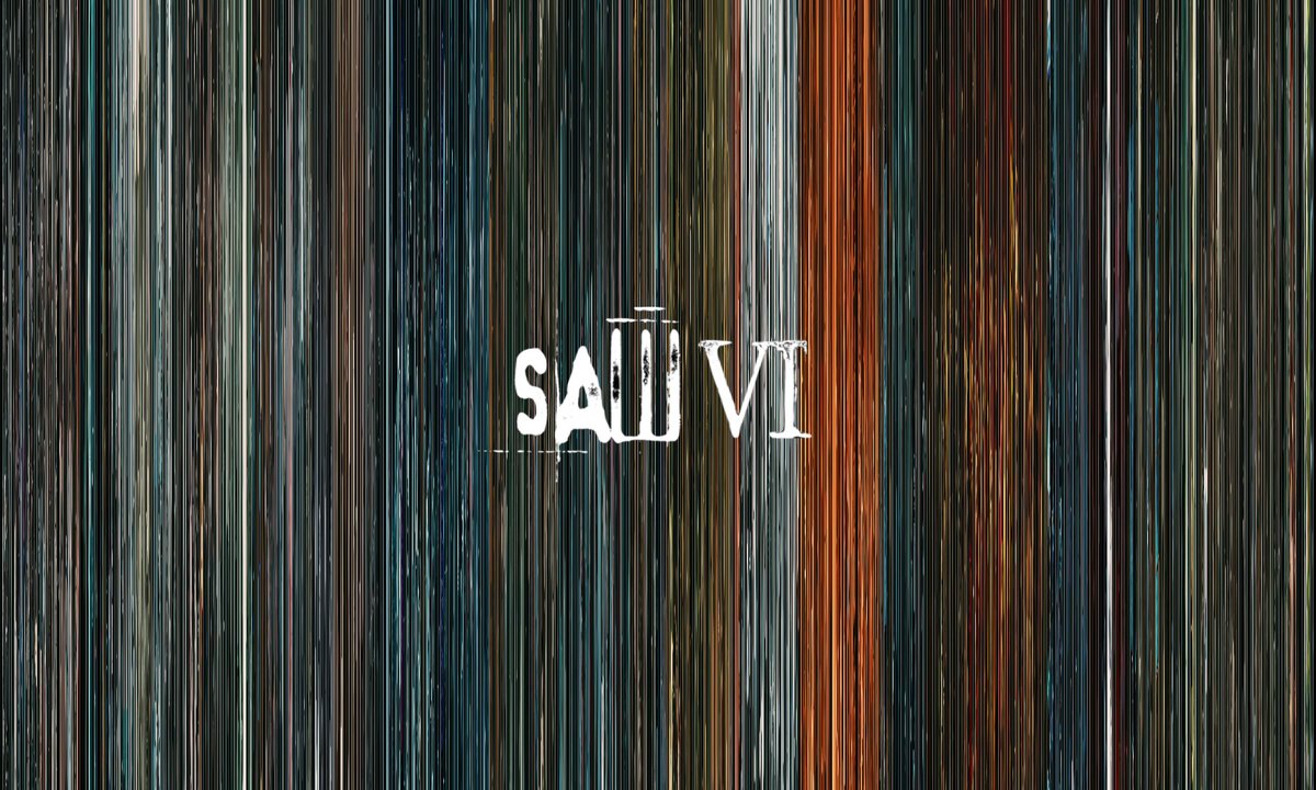 coffinposting's tweet photo. SAW films rendered in color barcodes, part 2 🌈 https://t.co/wDyYF7GPy8