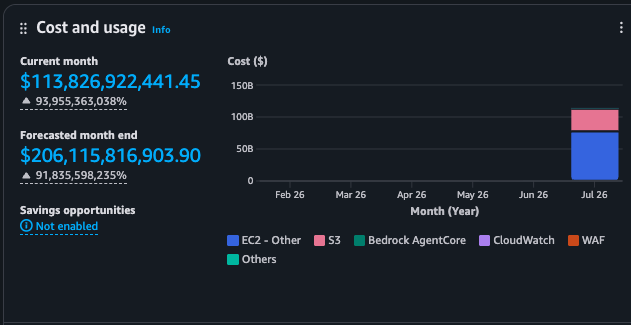 sarjnarw's tweet photo. Might take me a few years for us to pay this one off @aws https://t.co/g79sdauPDQ