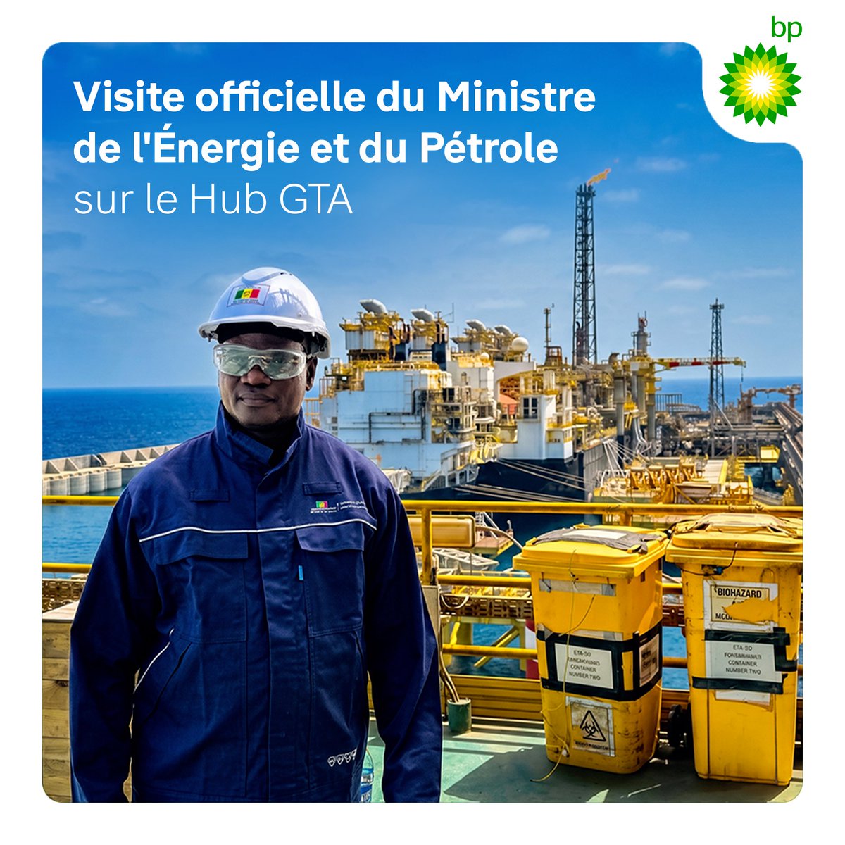 bp_Senegal's tweet photo. Retour sur la visite officielle du Ministre de l'Énergie et du Pétrole sur le Hub GTA 

bp a eu le plaisir d'accueillir Dr Elhadji Abdourahmane Diouf, Ministre de l'Énergie et du Pétrole de la République du Sénégal, (cont) https://t.co/JyFmUbEltZ https://t.co/N2nnFtuDGg