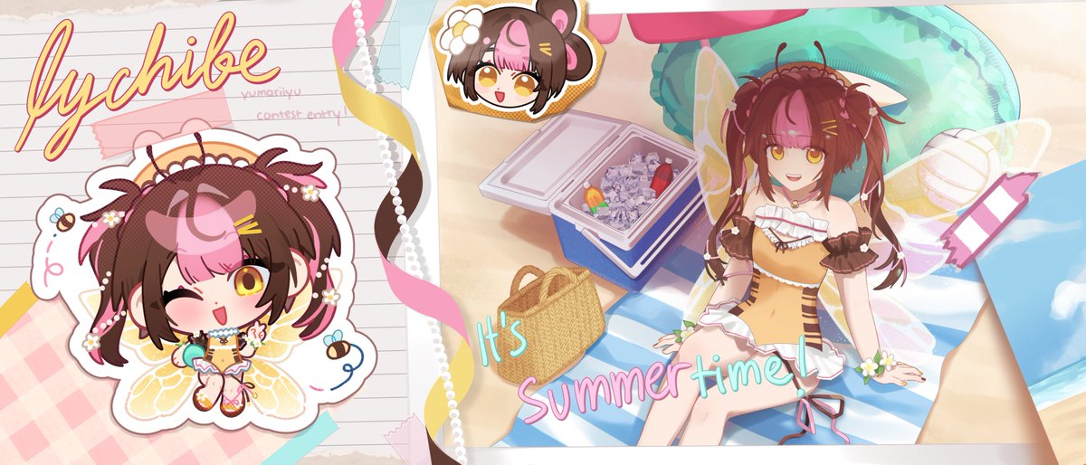 yumariiyu's tweet photo. It's Summer time!! ☀️🏖️🌴
#lychibeartcontest26 #Lychillust https://t.co/FD9m4gXL6L