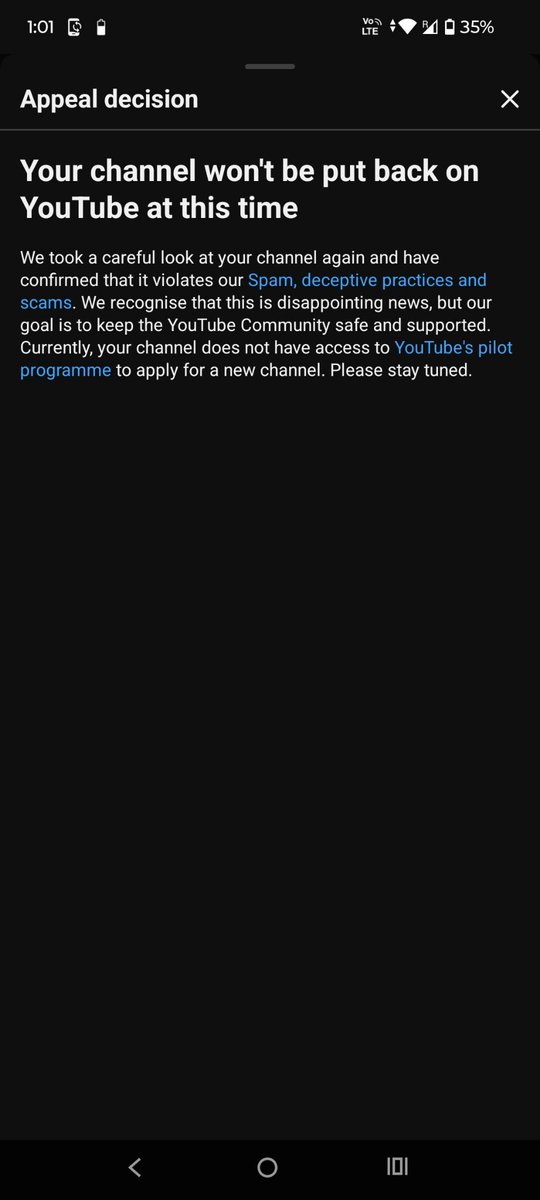 GeetaDevio16e's tweet photo. Hey @YouTubeCreators , My channel "Ritu Takes" was wrongly terminated for Spam/Scams &amp; appeal was rejected. I only make original TV serial reviews with own scripts &amp; AI voice. Please arrange a manual human review. 🙏
Link: https://t.co/4QXMHolN0m https://t.co/c2RImNqBRP
