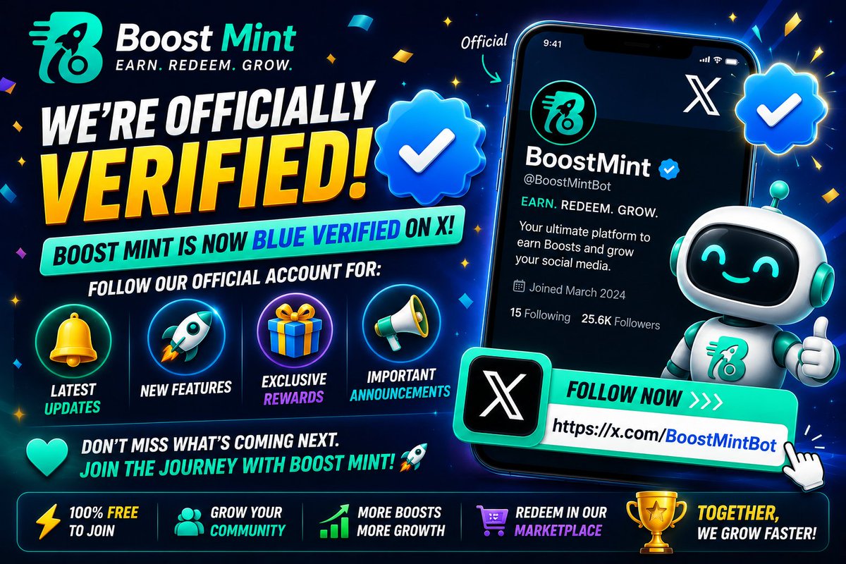 Moyers221's tweet photo. ๐ The future of Telegram growth starts here.
Our official X account is now Blue Verified. ๐
๐ Follow now: https://t.co/oN0iWXZ3pg
Stay informed. Stay ahead. Grow with Boost Mint.
#BoostMint #Verified #TelegramBot #X #CommunityGrowth #SocialMediaGrowth https://t.co/dqREkh5naR
