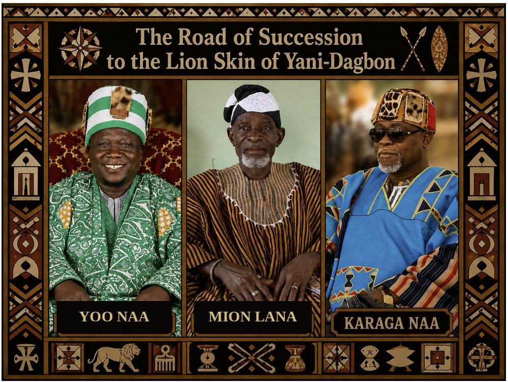 BBSimons's tweet photo. A few people remembered that I wrote a detailed piece on the enskinment of the Yaa Naa in 2019 (see thread.) 

 Since His Majesty passed away (may Allah keep his soul), more than a few have asked if I want to update my piece.  

Yes, quickly.

1.  The late Yaa Naa’s first son has been recognised with the appropriate princely title. Kuga Naa has formally enskinned him as Regent.  

2. The field of succession is narrow. The Supreme Court’s judgment of 17 December 1986 (codified in PNDC Law 179 of 1987) and reaffirmed in Dagbon’s adopted 2022 cnstitution (awaiting final enactment) recognises as candidates the sons of former Yaa Naas who occupy one of the three gate skins: Karaga, Mion and Savelugu.   

3. The kingmakers remain the Kuga Naa, Tugurinam, Kpati Naa and Gomli.  

4. The succession shall be determined once again by consultation and soothsaying. 

5A. As matters stand, three men enter the shadow of Yani.  

5B. In Savelugu sits Yoo Naa Abdulai Yakubu Andani V, formerly Kampakuya Naa and Regent of Yaa Naa Yakubu Andani II, a Prince of uncommon lineage.   

5C. In Mion sits Mion Lana Alhassan II, a son of Yaa Naa Mahama Bla, installed in June 2025 after a contest involving princes from both royal gates.   

5D. In Karaga sits Naa Abdulai Naatogma, a son of former Yaa Naa Abdulai Bila, enskinned in 2020 and subsequently affirmed as the lawful occupant by the Judicial Committee of the Northern Regional House of Chiefs. After some agitation.  

6. The late Yaa Naa Abukari II belonged to the Andani gate. The strict rotation restored by the Supreme Court therefore points next toward Abudu. So it is really Mion and Karaga.  

7. I am not a betting man but if you were to push me, I would say that Mion has the upper hand.  

8. Mion Lana Alhassan II has several advantages. He is indisputably a son of a former Yaa Naa, occupies a recognised gate skin and was selected for Mion by the late king after broad competition. His long public-service career and relatively recent arrival at Mion give him, at least from the available public record, a less conflict-laden profile than other claimants.   

9. There is also a quieter political logic. The death in 2022 of the previous Mion Lana removed the man widely described as the Abudu heir apparent. By filling Mion in 2025 with another senior Abudu prince, Yaa Naa Abukari restored an eligible Abudu presence to a skin long treated as a principal road to Yani.   

10. But Karaga Naa too has a good claim. He has occupied his gate skin longer (since 2020, as I recall), and has acted publicly as head of the Abudu Royal Family. The only issue is that his enskinment generated prolonged litigation and rival occupation of the palace before his confirmation.  

11. Yoo Naa is legally within the candidate field, but it is a bit of a tall order. Another Andani succession would produce a third consecutive effective Andani victory, following Yaa Naa Yakubu II and Yaa Naa Abukari II. It would also sit uneasily with the Supreme Court’s command that rotation be scrupulously observed.  

12. Last scenario is a much longer managed regency than expected due to a lack of clear Abudu consensus.  

May the wise oracles of Dagbon speak into the piece of the Land.