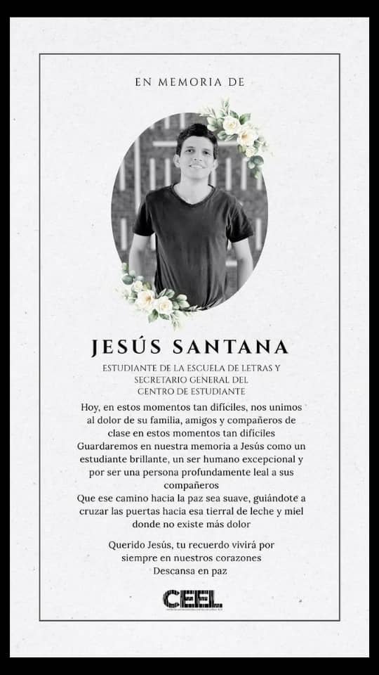GabrielitoKun's tweet photo. Lamentablemente debo anunciarles que mis dos amigos y compañeros de universidad, Stephanie Zambrano y Jesús Santana fueron hayados sin vida la mañana de hoy

Gracias a todos por su apoyo y por compartir

Eran grandes alumnos, grandes letrados, grandes personas

Los extrañaré 🖤 https://t.co/BDA48mgGRd