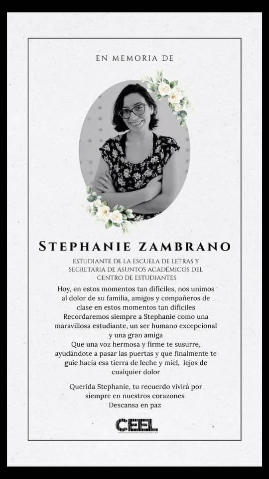 GabrielitoKun's tweet photo. Lamentablemente debo anunciarles que mis dos amigos y compañeros de universidad, Stephanie Zambrano y Jesús Santana fueron hayados sin vida la mañana de hoy

Gracias a todos por su apoyo y por compartir

Eran grandes alumnos, grandes letrados, grandes personas

Los extrañaré 🖤 https://t.co/BDA48mgGRd