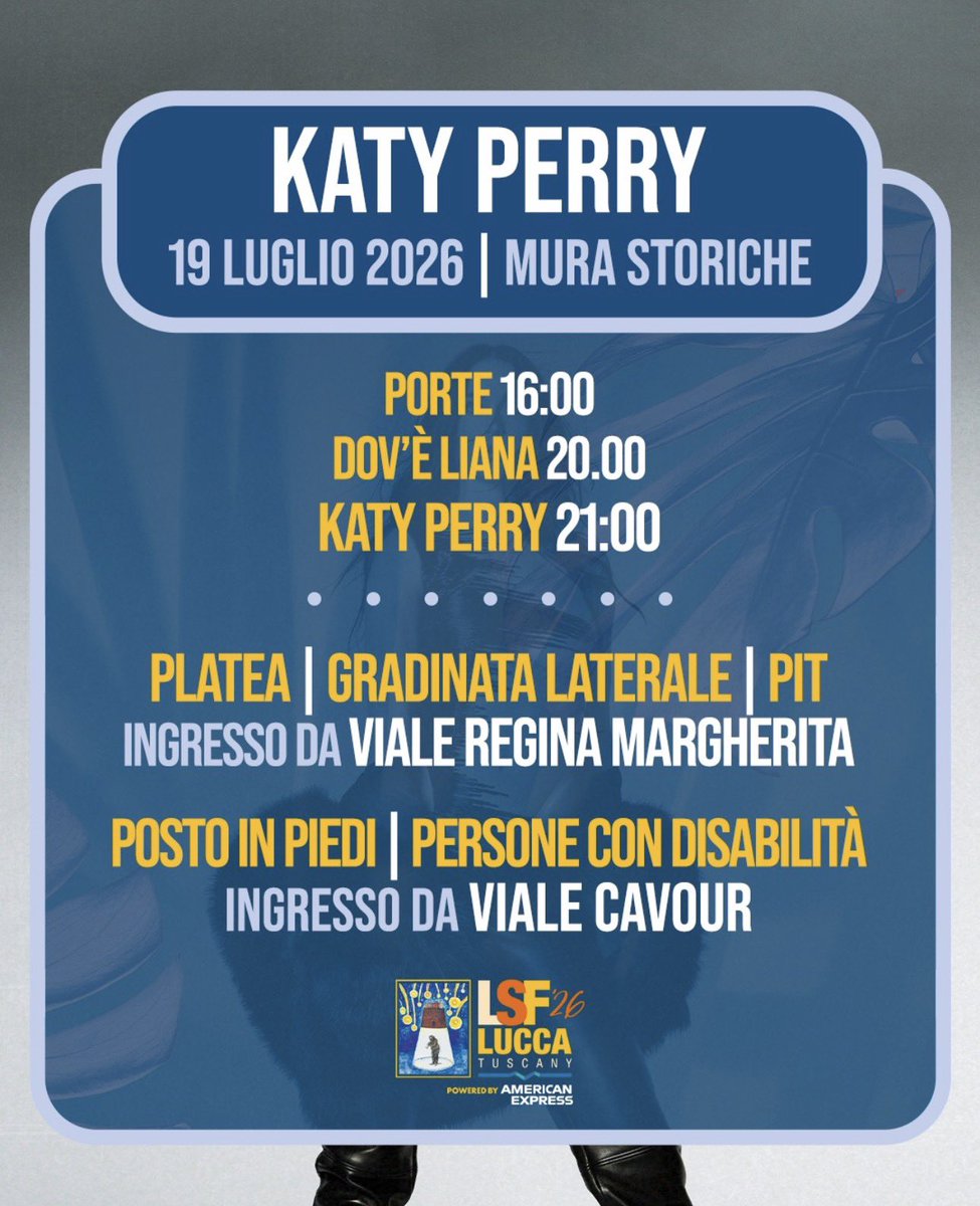 katycatsita's tweet photo. Tutte le informazioni utili per il concerto di Katy Perry a Lucca di questa domenica 🩵 https://t.co/ljUU2yjlmx
